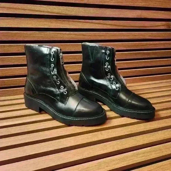 AllSaints Alaria Leather Combat Boots - Picture 8 of 11